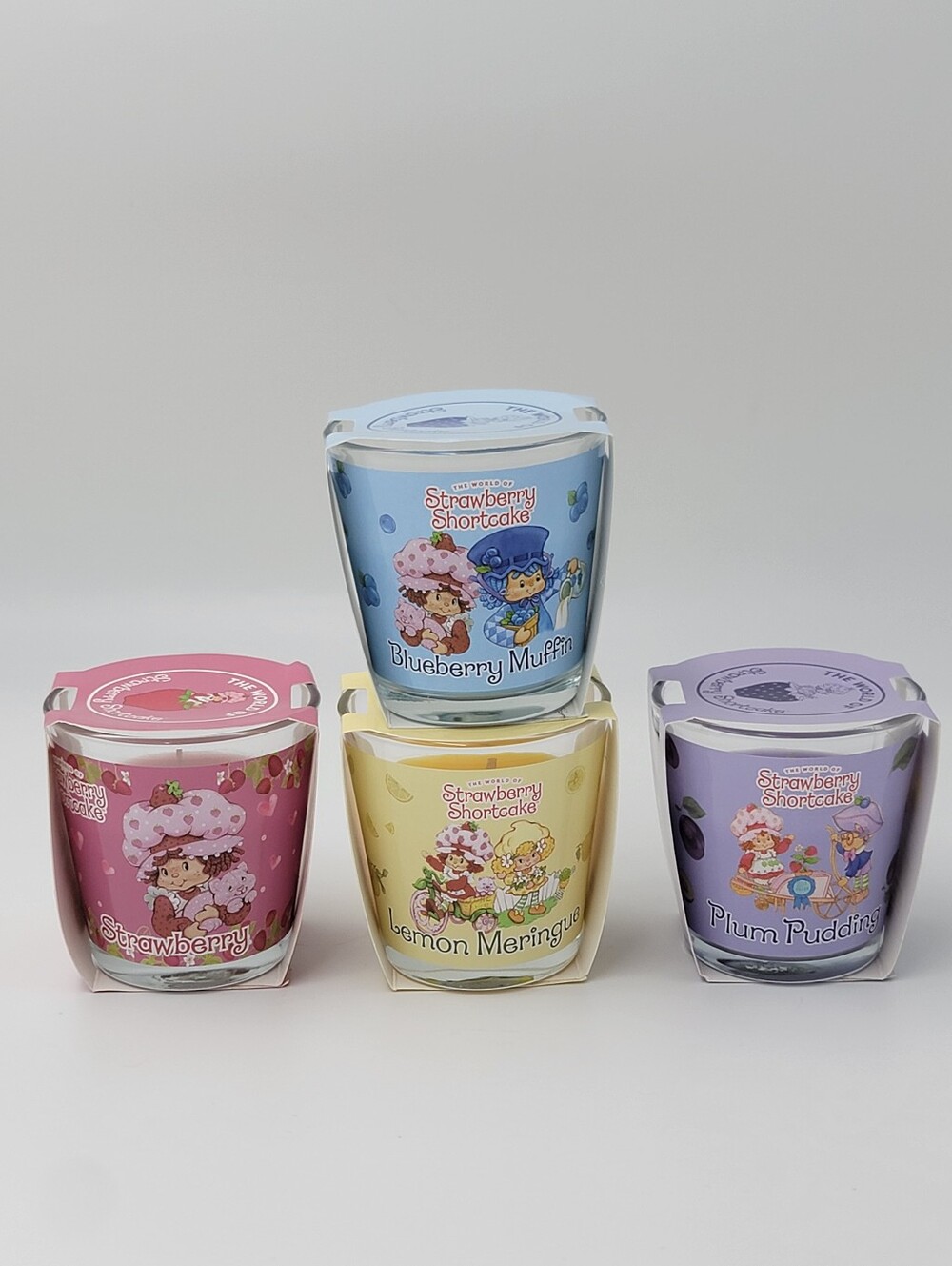 The World of Strawberry Shortcake Candles Set of 4 Plum Lemon Blueberry Scented